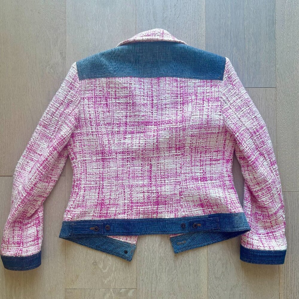 DOLCE & GABBANA Pink Tweed & Denim Fitted Jacket - Picture 2 of 5